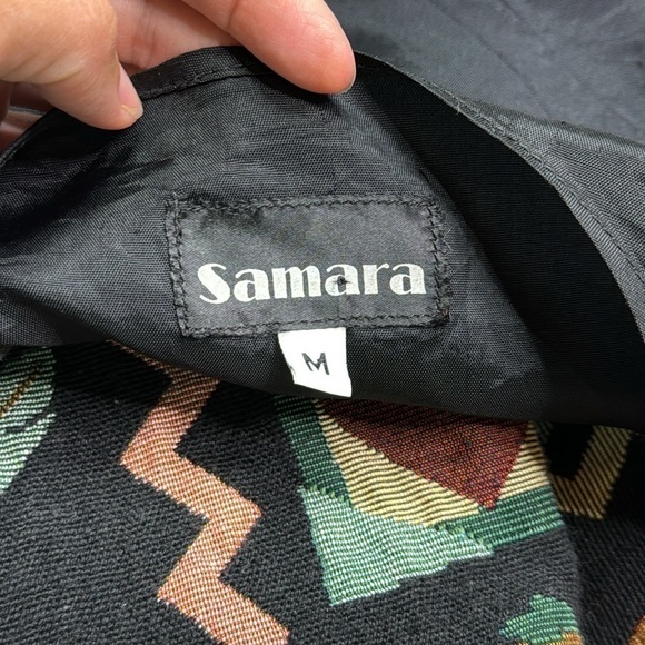 Vintage Samara Wildlife Moose Fish Abstract Black Vest Size Medium - Picture 8 of 8